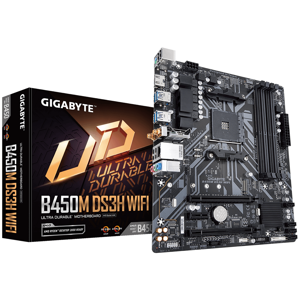 GIGABYTE B450M DS3H WIFI MOTHERBOARD GIGABYTE B450M DS3H WIFI MOTHERBOARD