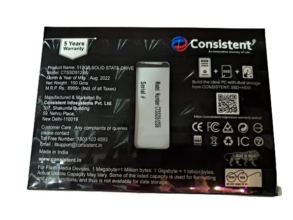CONSISTENT 512GB SATA SSD CONSISTENT 512GB SATA SSD