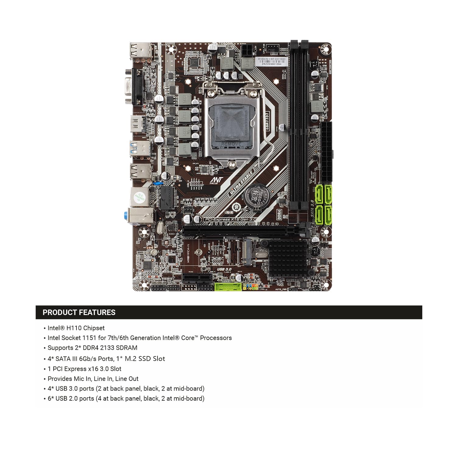 ANT ESPORTS H110 MOTHERBOARD ANT ESPORTS H110 MOTHERBOARD