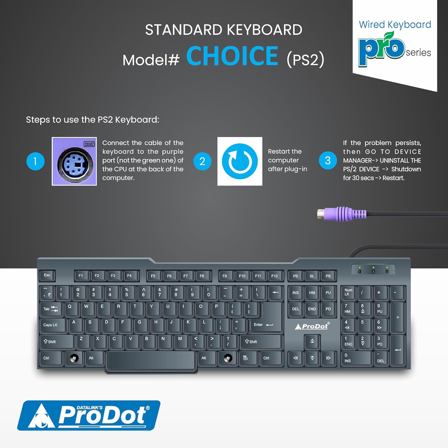 PRODOT PS2 KEYBOARD PRODOT PS2 KEYBOARD