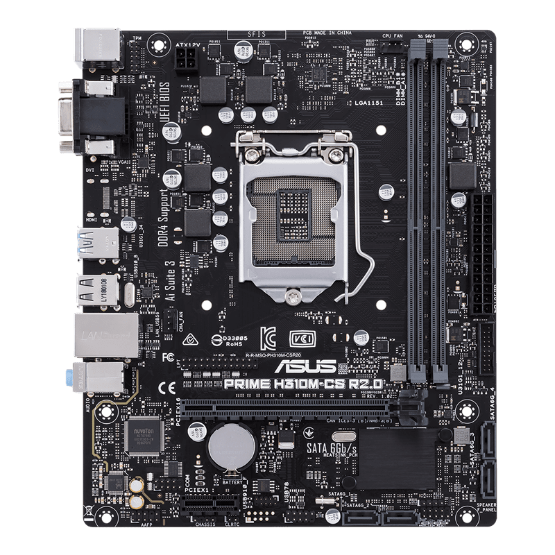 ASUS PRIME H310M-CS-R2.0 MOTHERBOARD ASUS PRIME H310M-CS-R2.0 MOTHERBOARD