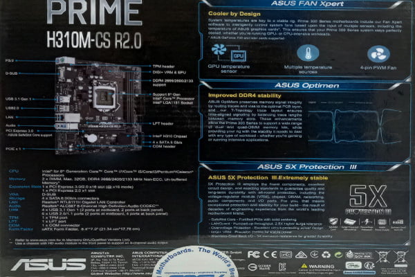 ASUS PRIME H310M-CS-R2.0 MOTHERBOARD ASUS PRIME H310M-CS-R2.0 MOTHERBOARD