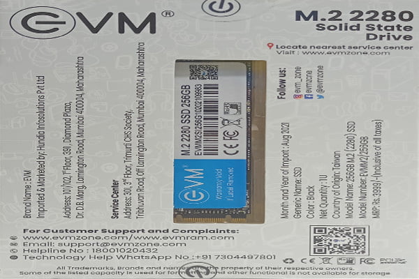 EVM M.2 2280 Solid State Drive 256GB SSD EVM M.2 2280 Solid State Drive 256GB SSD