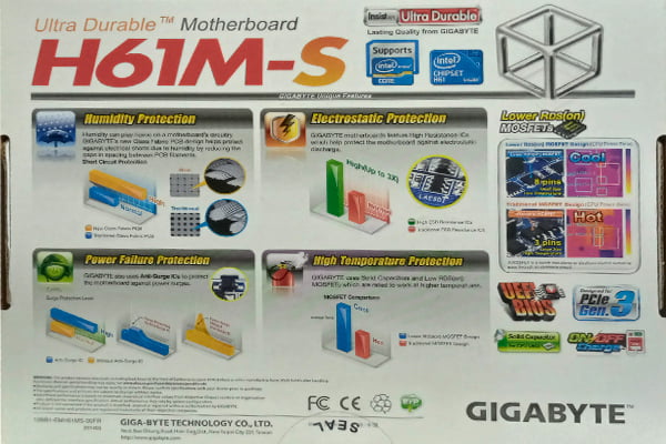 GIGABYTE H61M-S ULTRA DURABLE MOTHERBOARD GIGABYTE H61M-S ULTRA DURABLE MOTHERBOARD