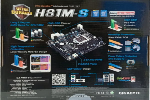 GIGABYTE H 81 M-S ULTRA DURABLE MOTHERBOARD GIGABYTE H 81 M-S ULTRA DURABLE MOTHERBOARD