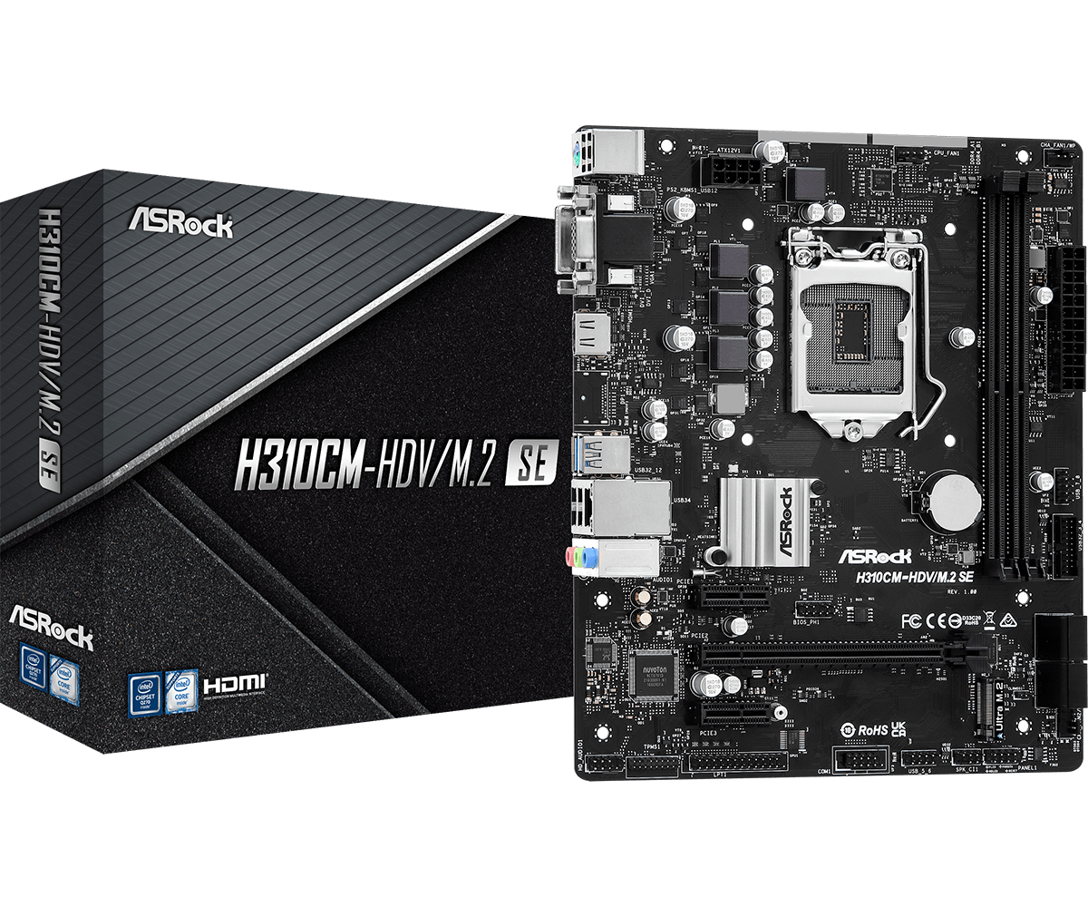 ASROCK H310 CMHDVM.2SE  MOTHERBOARD