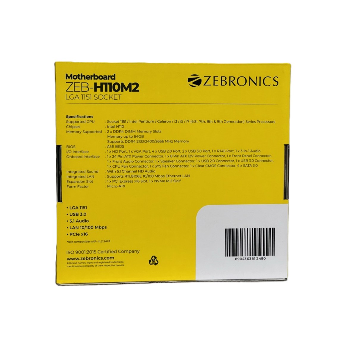 ZEBRONICS H110M2 SOCKET 1151  MOTHERBOARD