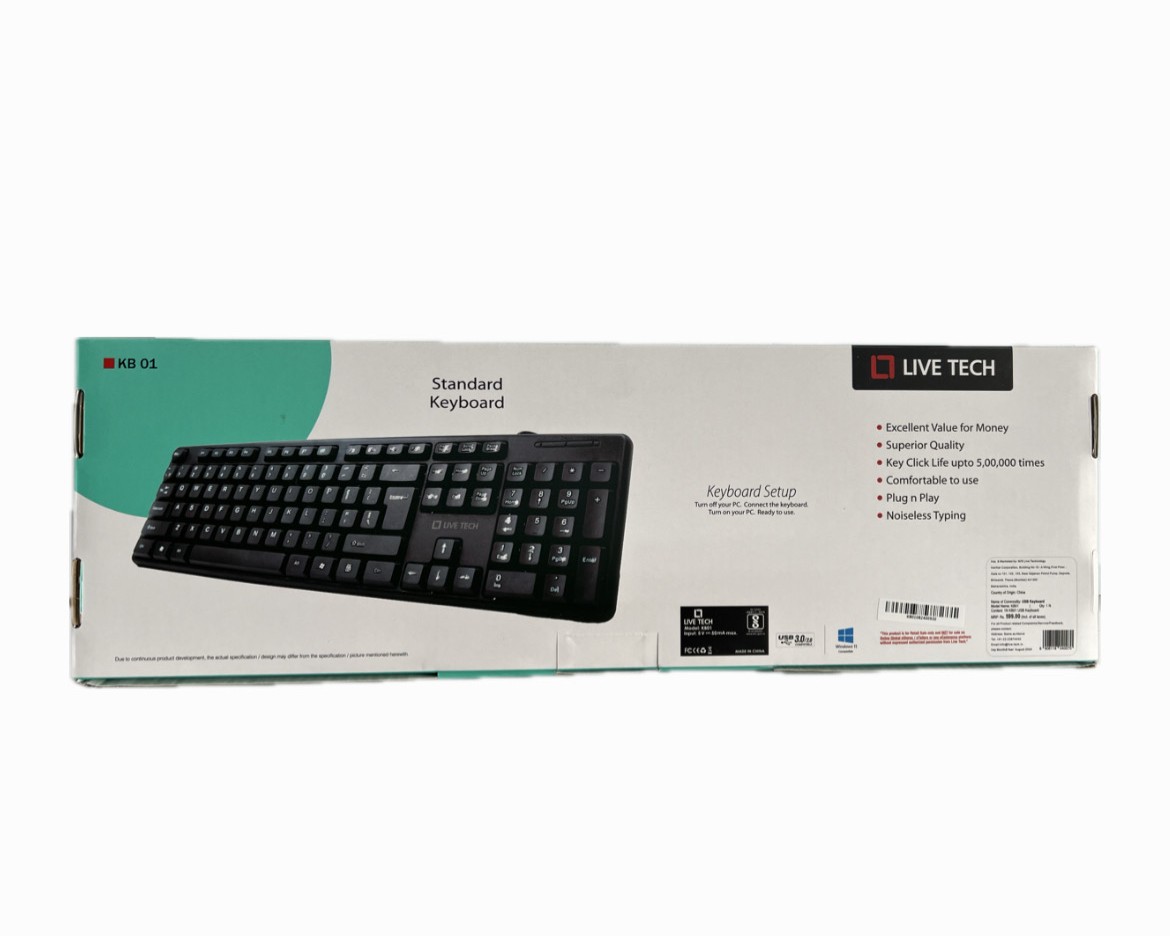 LIVE TECH KB01 STANDARD USB KEYBOARD LIVE TECH KB01 STANDARD USB KEYBOARD