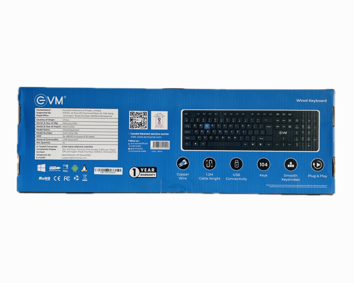 EVM WIRED KEYBOARD - WDK216 EVM WIRED KEYBOARD - WDK216