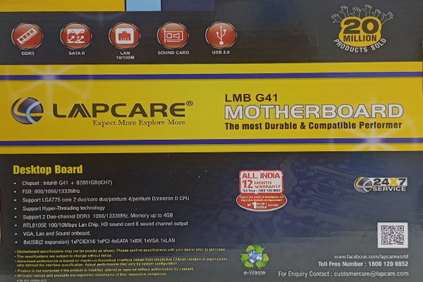 LAPCARE LMB G41 MOTHERBOARD LAPCARE LMB G41 MOTHERBOARD