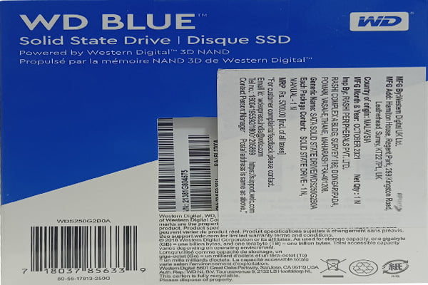 WD BLUE 3D SATA (SSD Solid State Drive) 250GB WD BLUE 3D SATA (SSD Solid State Drive) 250GB