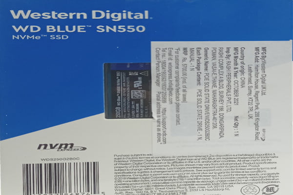 WESTERN DIGITAL WD BLUE SN550 NVMe SSD WESTERN DIGITAL WD BLUE SN550 NVMe SSD