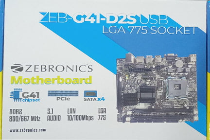 ZEBRONICS ZEB-G41-D2S MOTHERBOARD G41 SUPPORT DDR2 RAM LGA775 ZEBRONICS ZEB-G41-D2S MOTHERBOARD G41 SUPPORT DDR2 RAM LGA775