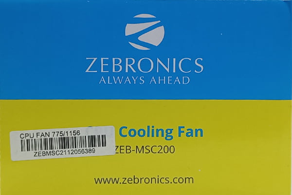 ZEBRONICS ZEB-MSC200 CPU COOLING FAN ZEBRONICS ZEB-MSC200 CPU COOLING FAN
