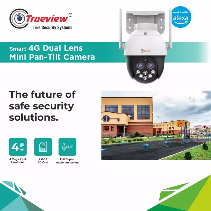 TRUEVIEW 4MP SMART DUAL LENS 4G PAN TILT CAMERA (T18155) TRUEVIEW 4MP SMART DUAL LENS 4G PAN TILT CAMERA (T18155)